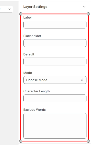 Text Field Settings